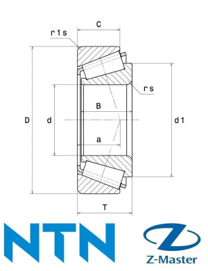 4T-30307 конический роликовый подшипник NTN (35×80×22,75)