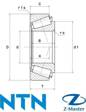 Конический роликоподшипник NTN 4T-LM603049/LM603011 45,242×77,788×19,842