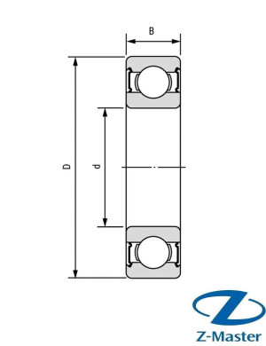 Подшипник радиальный шариковый NSK 6203DDUCM (17×40×12) 2RS/CM