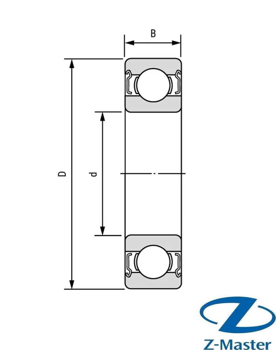 Подшипник шариковый радиальный 6906ZZCM NSK (30×47×9, 2Z, CM)
