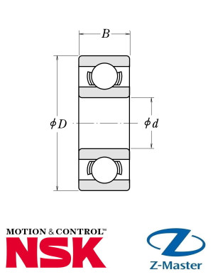 Радиальный шариковый подшипник 63/28 NSK 28×68×18, открытый