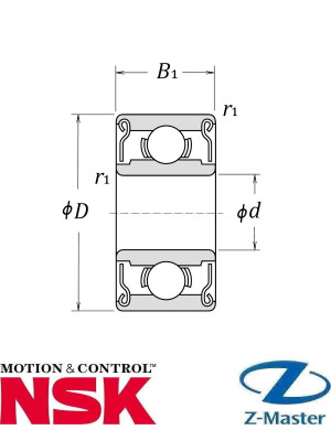 Подшипник шариковый 608ZZ1MC3E NSK 8×22×7 (ZZ, C3/MC3)