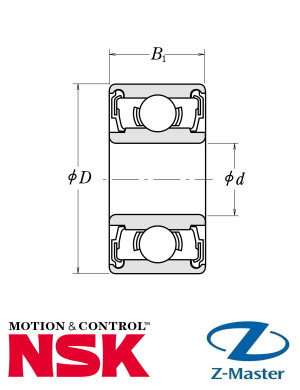 Подшипник NSK 628ZZMC3E — миниатюрный радиальный шариковый ZZ MC3 E, 8×24×8 мм