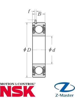 Подшипник NSK 6205ZZNR (25×52×15) — ZZ, канавка под стопор (NR)