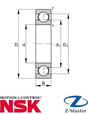 Подшипник NSK 6310CM (50×110×27) — радиальный шариковый, CM
