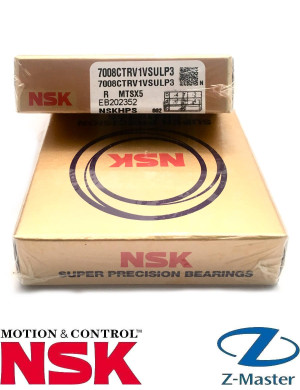 NSK 7008CTRV1VSULP3 подшипник P3 с уплотнениями (40×68×15)