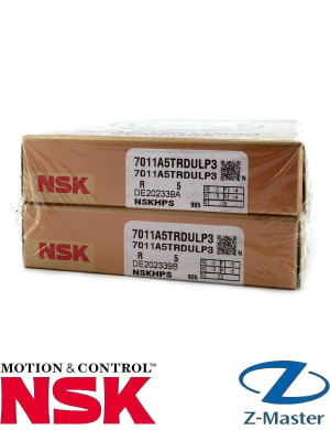 Комплект шпиндельных подшипников (DU) NSK 7011A5TRDULP3, P4, 55×90×18, 25°, L