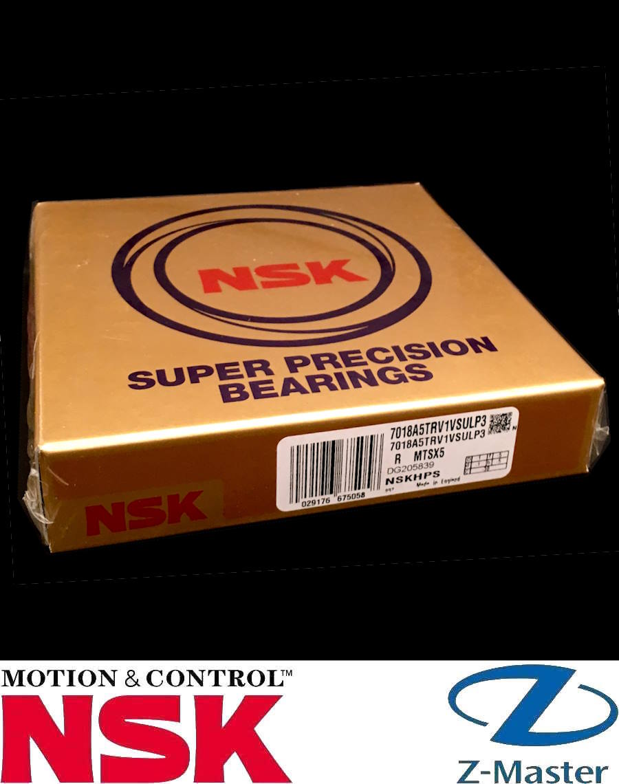 Шпиндельный подшипник с уплотнением V1V NSK 7018A5TRV1VSULP3, P4, 90×140×24, 25°, L