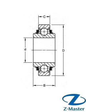 Шариковый подшипник 88013 (201FFS2) JAF, широкое внутреннее кольцо 13×32